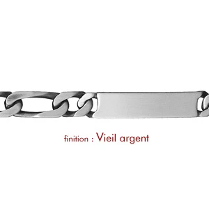 Gourmette En Argent Maille Figaro 1+1 Largeur 9mm Et Longueur 21cm 2 Gourmette En Argent Maille Figaro 1+1 Largeur 9mm Et Longueur 21cm – Image 2