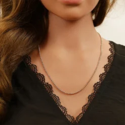 Collier En Argent Rhodié Chaîne Boules 2.2mm Longueur 50cm -1001 Bijoux Ventes 032862 1