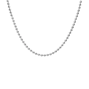 Collier En Argent Rhodié Chaîne Boules 2.2mm Longueur 55cm 2 Collier En Argent Rhodié Chaîne Boules 2.2mm Longueur 55cm – Image 2