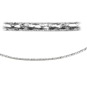 Collier En Argent Rhodié Maille Oméga Diamantée - Largeur 1mm Et Longueur 42cm 2 Collier En Argent Rhodié Maille Oméga Diamantée - Largeur 1mm Et Longueur 42cm – Image 2