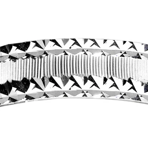 Alliance En Argent Rhodié Diamantée Et Rainurée Largeur 4mm 2 Alliance En Argent Rhodié Diamantée Et Rainurée Largeur 4mm – Image 2