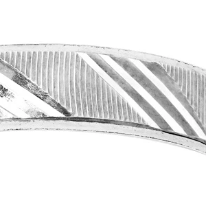 Bague En Argent Rhodié Diamantée Striée Largeur 4mm 2 Bague En Argent Rhodié Diamantée Striée Largeur 4mm – Image 2