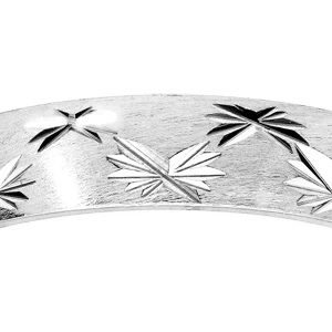 Alliance En Argent Rhodié Satiné 4mm Et Diamantée 2 Rangs D'étoiles 2 Alliance En Argent Rhodié Satiné 4mm Et Diamantée 2 Rangs D'étoiles – Image 2