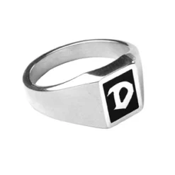 Chevalière En Argent Plateau Rectangulaire 10mm X 8mm En Onyx Synthétique -1001 Bijoux Ventes 08620X 1