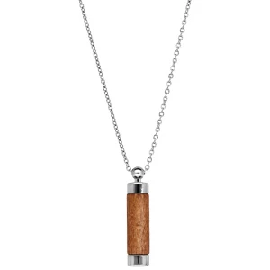 Collier Avec Pendentif Diffuseur De Parfum Tube De Bois Clair 50+5cm 2 Collier Avec Pendentif Diffuseur De Parfum Tube De Bois Clair 50+5cm – Image 2