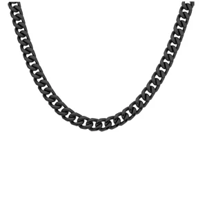 Collier En Acier Et PVD Noir Maille Gourmette 8mm Longueur 50cm 2 Collier En Acier Et PVD Noir Maille Gourmette 8mm Longueur 50cm – Image 2