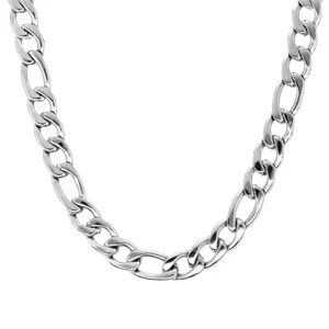 Collier En Acier Maille Alternée 1+3 - Largeur 9mm Et Longueur 50cm 2 Collier En Acier Maille Alternée 1+3 - Largeur 9mm Et Longueur 50cm – Image 2