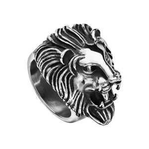 Chevalière En Acier Patiné Tête De Lion Baissée 2 Chevalière En Acier Patiné Tête De Lion Baissée – Image 2