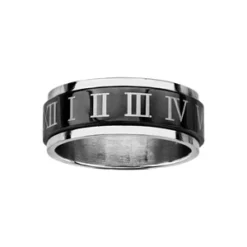 Alliance Anti-stress En Acier Et PVD Noir Avec Chiffres Romain