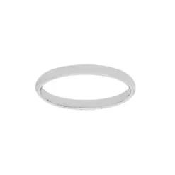 Alliance Demi-jonc En Argent Rhodié 2mm