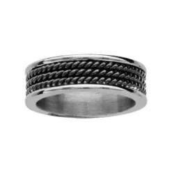 Alliance En Acier Fils En PVD Noir Torsadés
