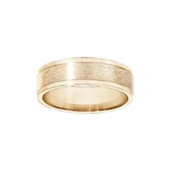 Alliance En Vermeil 6mm Avec Bande Satinée Au Milieu Et Bords Brillants