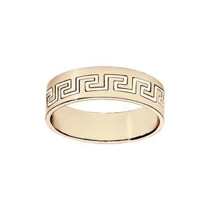 Alliance En Vermeil Ruban Gravée Motif Grec Largeur 6mm 1 Alliance En Vermeil Ruban Gravée Motif Grec Largeur 6mm