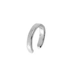Anneau Manchette En Argent Rhodié Lisse 11mm Largeur 2mm (à L'unité)