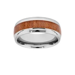 Bague En Acier Et Bois Clair