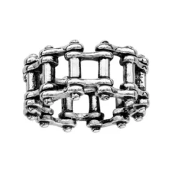 Bague En Acier Patiné Chaîne De Moto