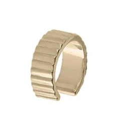 Boucles D'oreille Manchette En Plaqué Or Anneau 11mm Striée Largeur 4mm (à L'unité)