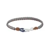 Bracelet En Acier Et Cuir Marron Cordon Bleu 18cm