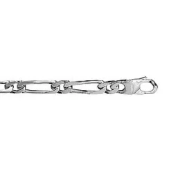Bracelet En Argent Chaîne Maille Figaro 1+1 Largeur 5mm Et Longueur 21cm