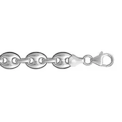 Bracelet En Argent Chaîne Maille Grains De Café Largeur 9mm Et Longueur 21cm