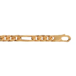 Bracelet En Plaqué Or Chaîne Maille Figaro 1+3 Largeur 6mm Et Longueur 21cm