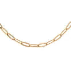 Chaîne En Argent Et Dorure Jaune Maille Rectangulaire Largeur 2,6mm Longueur 55cm