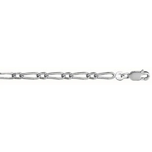 Chaîne En Argent Mailles 1+1 Largeur 3mm Et Longueur 45cm 1 Chaîne En Argent Mailles 1+1 Largeur 3mm Et Longueur 45cm