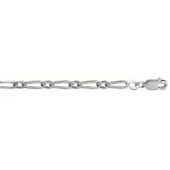 Chaîne En Argent Mailles 1+1 Largeur 3mm Et Longueur 50cm