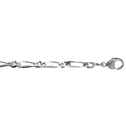 Chaîne En Argent Mailles 1+1 Largeur 4mm Et Longueur 50cm