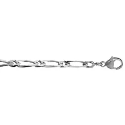 Chaîne En Argent Mailles 1+1 Largeur 4mm Et Longueur 55cm