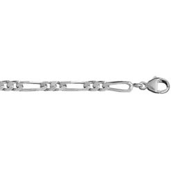 Chaîne En Argent Mailles 1+2 Largeur 4mm Et Longueur 55cm