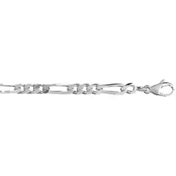 Chaîne En Argent Mailles 1+3 Largeur 4mm Et Longueur 50cm