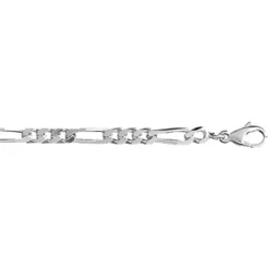 Chaîne En Argent Mailles 1+3 Largeur 4mm Et Longueur 55cm