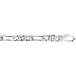 Chaîne En Argent Mailles 1+3 Largeur 6mm Et Longueur 55cm