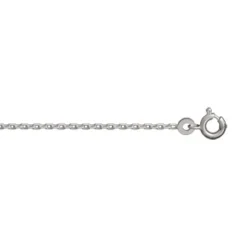 Chaîne En Argent Rhodié Maille Forçat 1,5mm Longueur 60cm