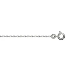 Chaîne En Argent Rhodié Maille Forçat Largeur 1,5mm Et Longueur 45cm