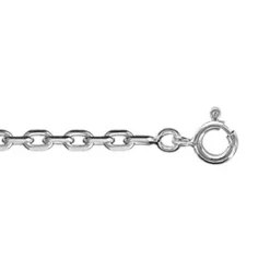 Chaîne En Argent Rhodié Maille Forçat Largeur 2.7mm Et Longueur 50cm