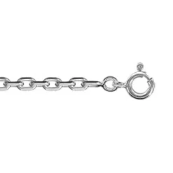 Chaîne En Argent Rhodié Maille Forçat Largeur 2.7mm Et Longueur 60cm