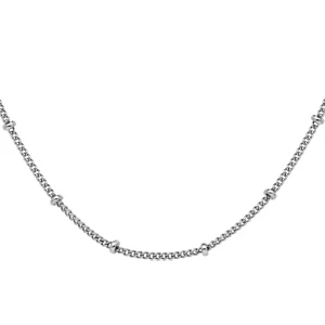 Chaîne En Argent Rhodié Maille Gourmette Avec Boules 60cm Réglable Longueur 55cm 1 Chaîne En Argent Rhodié Maille Gourmette Avec Boules 60cm Réglable Longueur 55cm