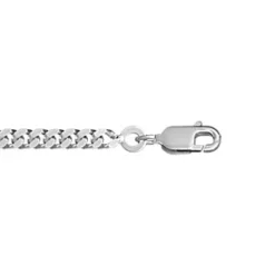 Chaîne En Argent Rhodié Maille Serrée Largeur 2.7m Et Longueur 60cm