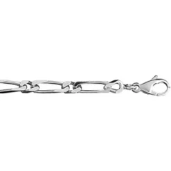 Chaîne En Argent Rhodié Mailles 1+1 Largeur 4mm Et Longueur 55cm