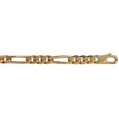 Chaîne En Plaqué Or Figaro Maille 1+3 Largeur 5mm Et Longueur 55cm