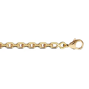 Chaîne En Plaqué Or Maille Forçat Largeur 3mm Et Longueur 55cm 1 Chaîne En Plaqué Or Maille Forçat Largeur 3mm Et Longueur 55cm
