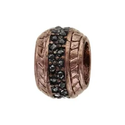 Charms Thabora Grand Modèle Pour Homme En Acier Et PVD Marron Boule Empierrée Sertie Oxydes Noirs