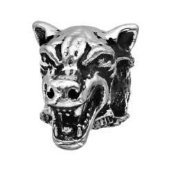 Charms Thabora Grand Modèle Pour Homme En Acier Tête De Loup Patinée