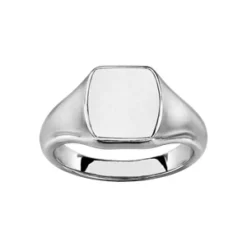 Chevalière En Acier Petit Plateau Tonneau