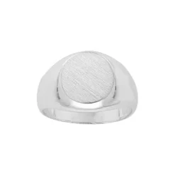 Chevalière En Argent Petit Plateau Ovale