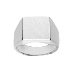 Chevalière En Argent Plateau Carré 13mm X 13mm