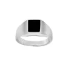 Chevalière En Argent Plateau Rectangulaire 10mm X 8mm En Onyx Synthétique