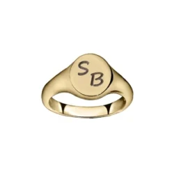 Chevalière En Vermeil Plateau Ovale